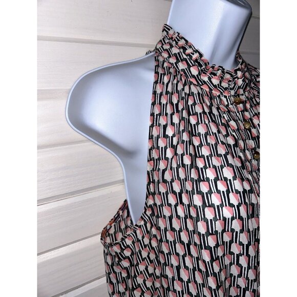 Maeve Anthropologie Sz SMALL  Prema Tank Button Up Top Boho Geo Print EUC - Picture 4 of 10